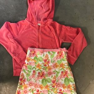 Girls M Cherokee sweatshirt and skirt set
